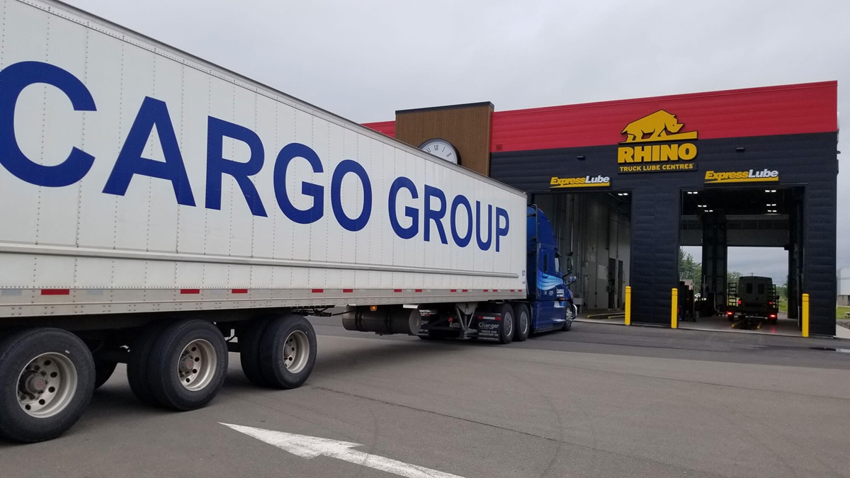 fleet truck heading into vehicle bay