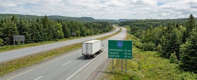 Dartmouth truck on highway